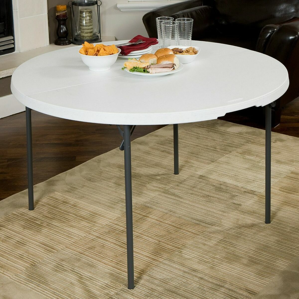 Table Klapptisch Lifetime Weiß Stahl Kunststoff 122 x 73 cm